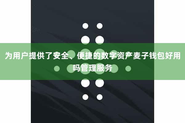 为用户提供了安全、便捷的数字资产麦子钱包好用吗管理服务